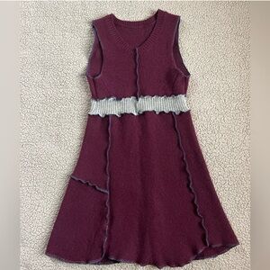 Sleeveless Burgundy Knit Tunic Handmade